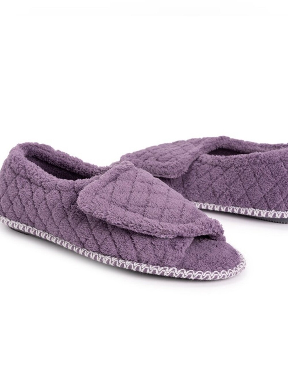 Muk Luks Quilted Lavender Open-Toe Slide Slippers